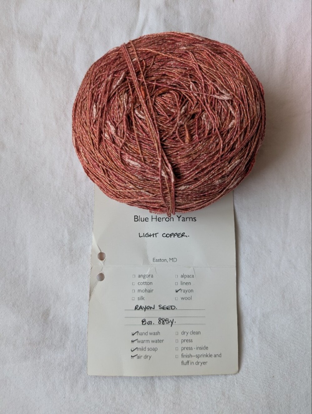 Blue Heron Yarns Light Copper Rayon Seed Novelty Art Yarn